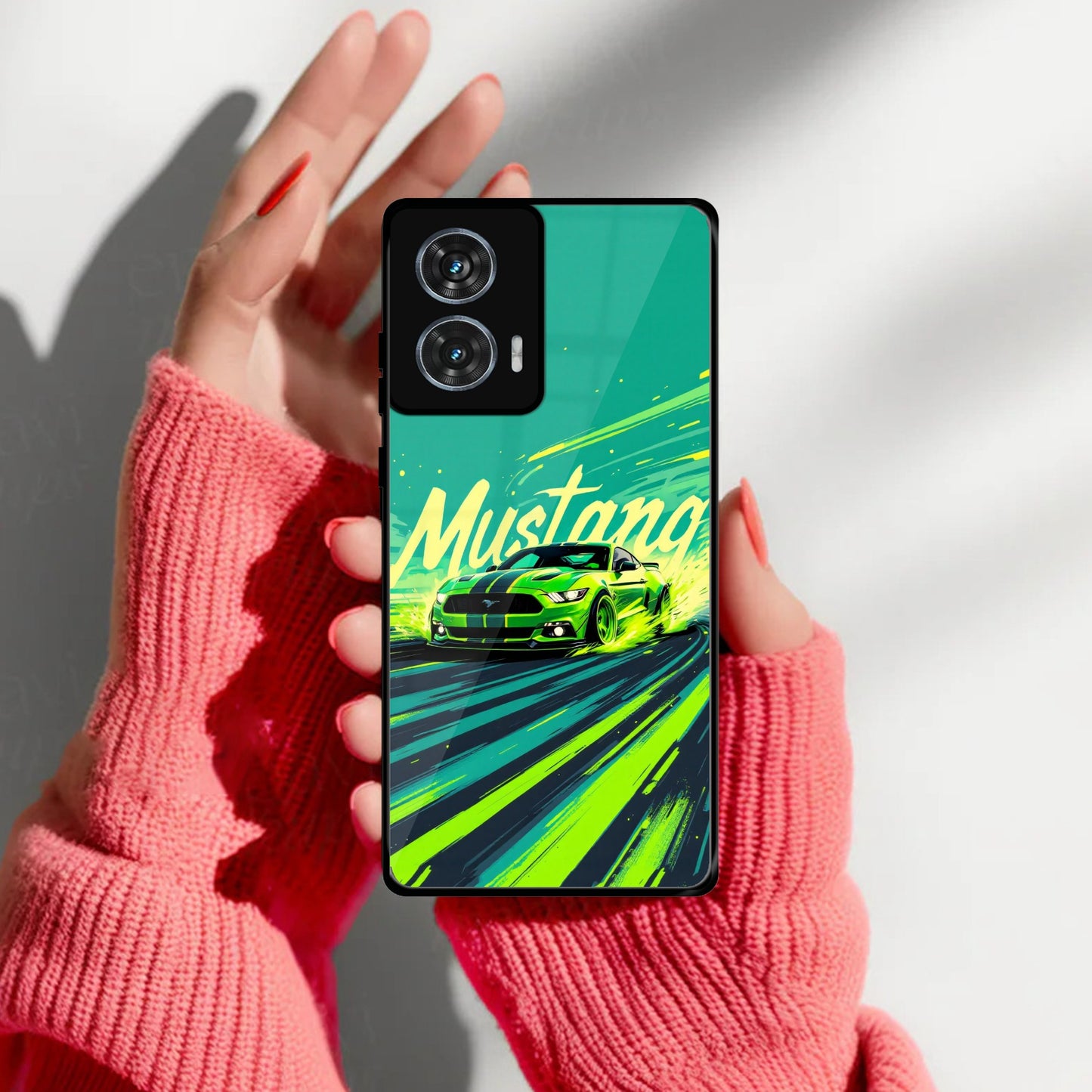 Mustang Super Sports Car Glass Case Cover For Motorola