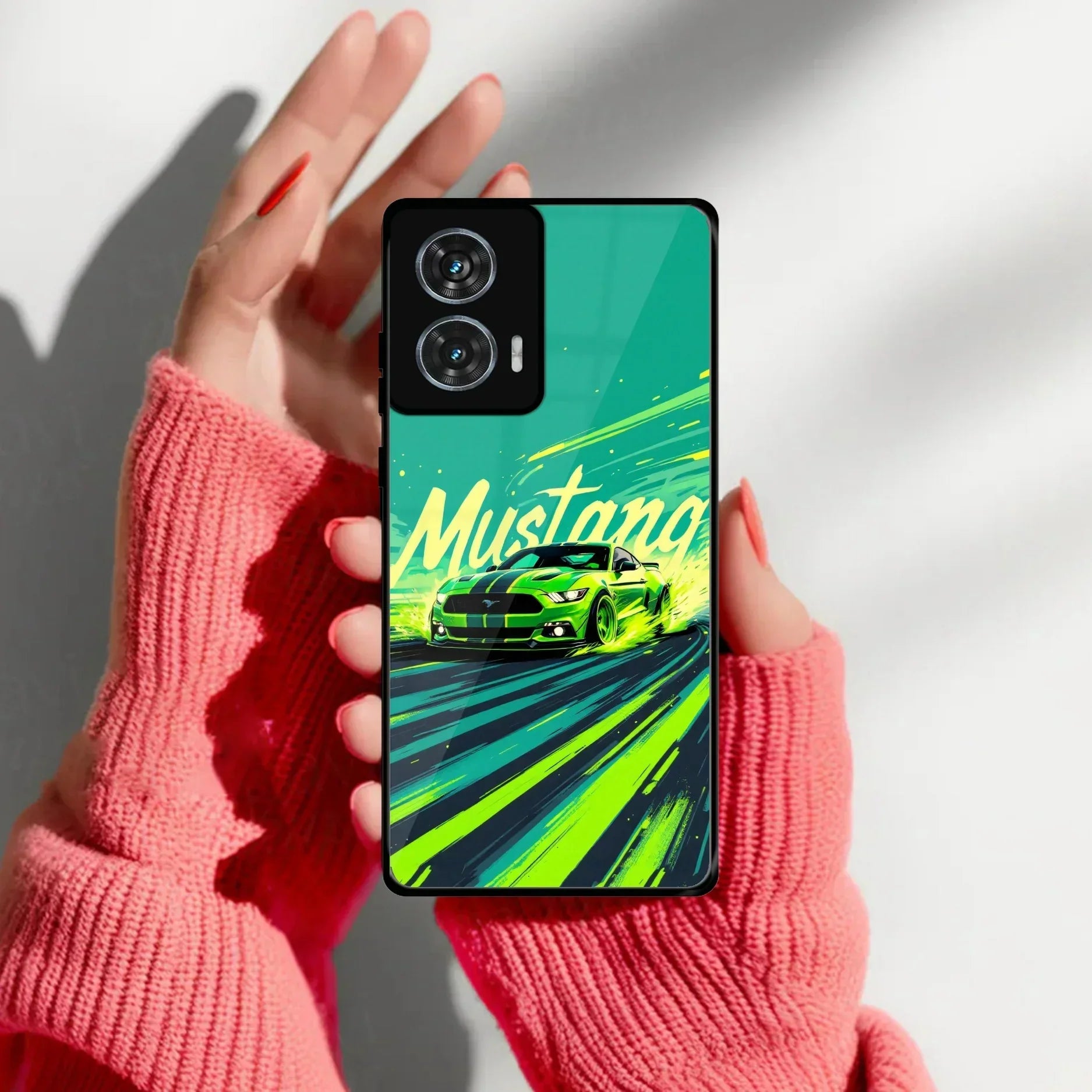 Mustang Super Sports Car Glass Case Cover For Motorola - ShopOnCliQ