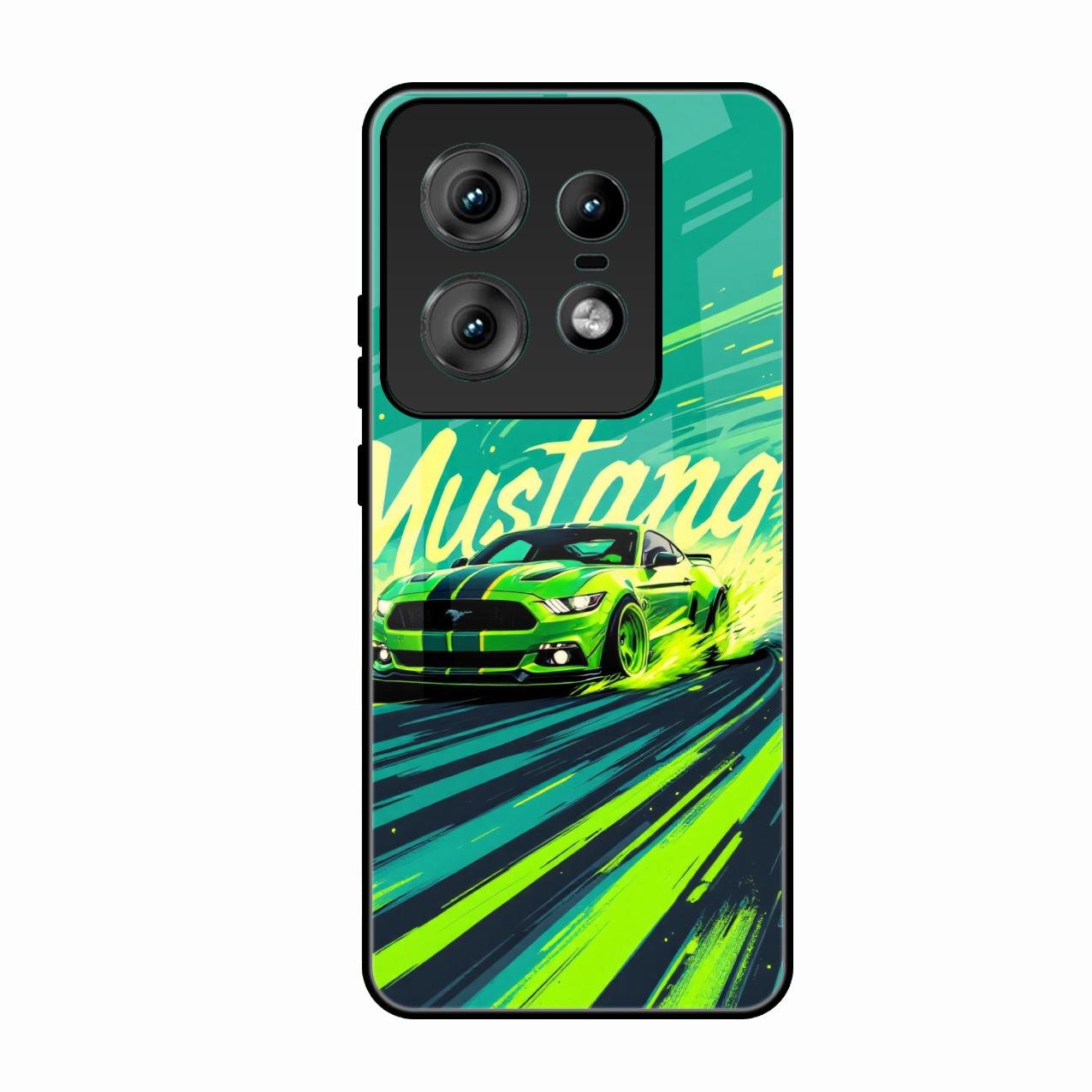 Mustang Super Sports Car Glass Case Cover For Motorola Edge 50 Pro