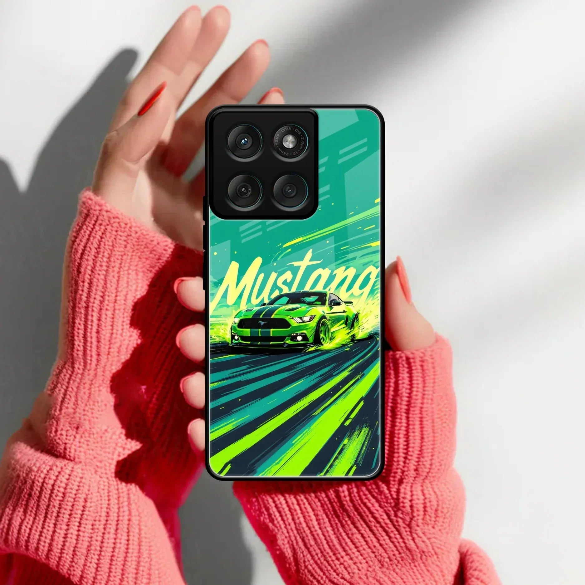 Mustang Super Sports Car Glass Case Cover For Motorola - ShopOnCliQ
