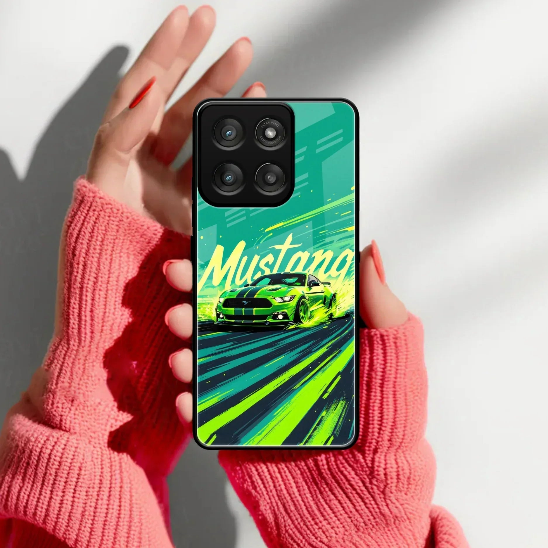 Mustang Super Sports Car Glass Case Cover For Motorola - ShopOnCliQ
