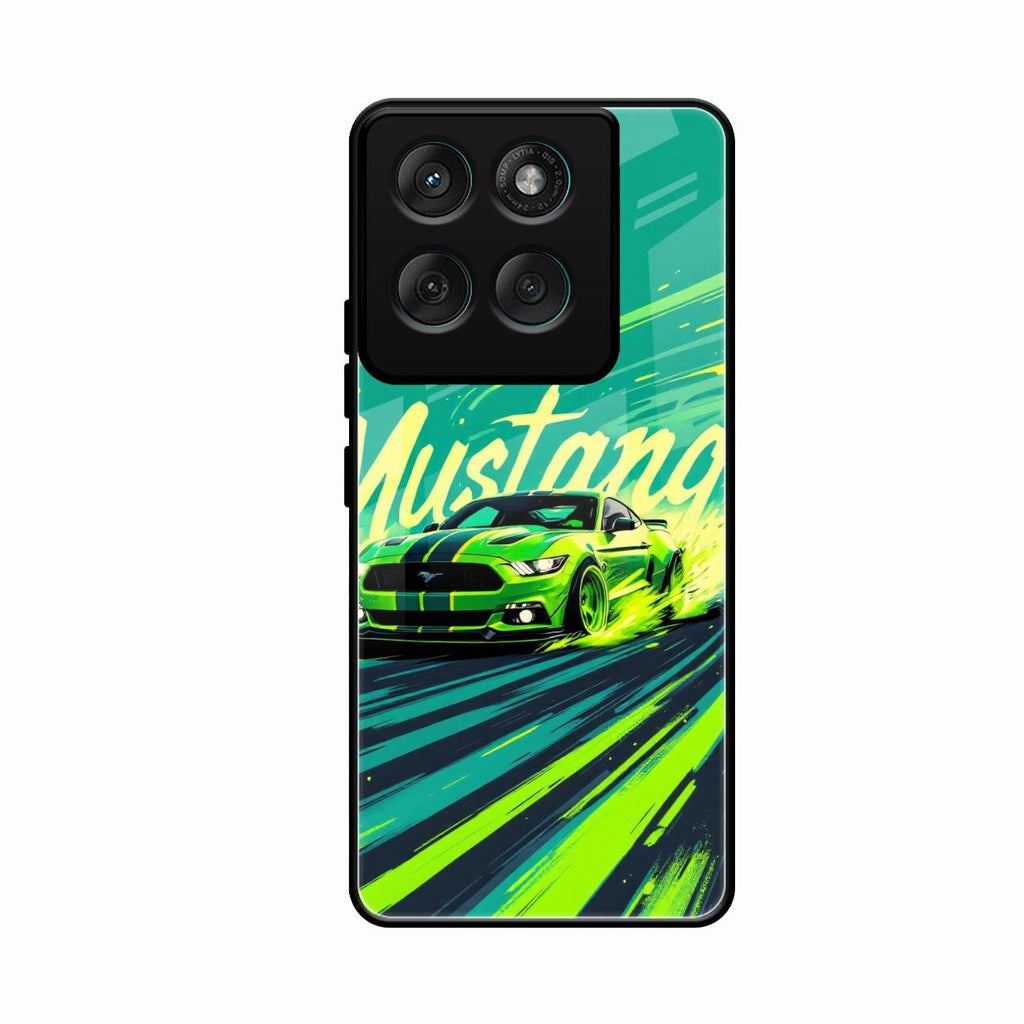 Mustang Super Sports Car Glass Case Cover For Motorola Edge 60 Stylus 5G