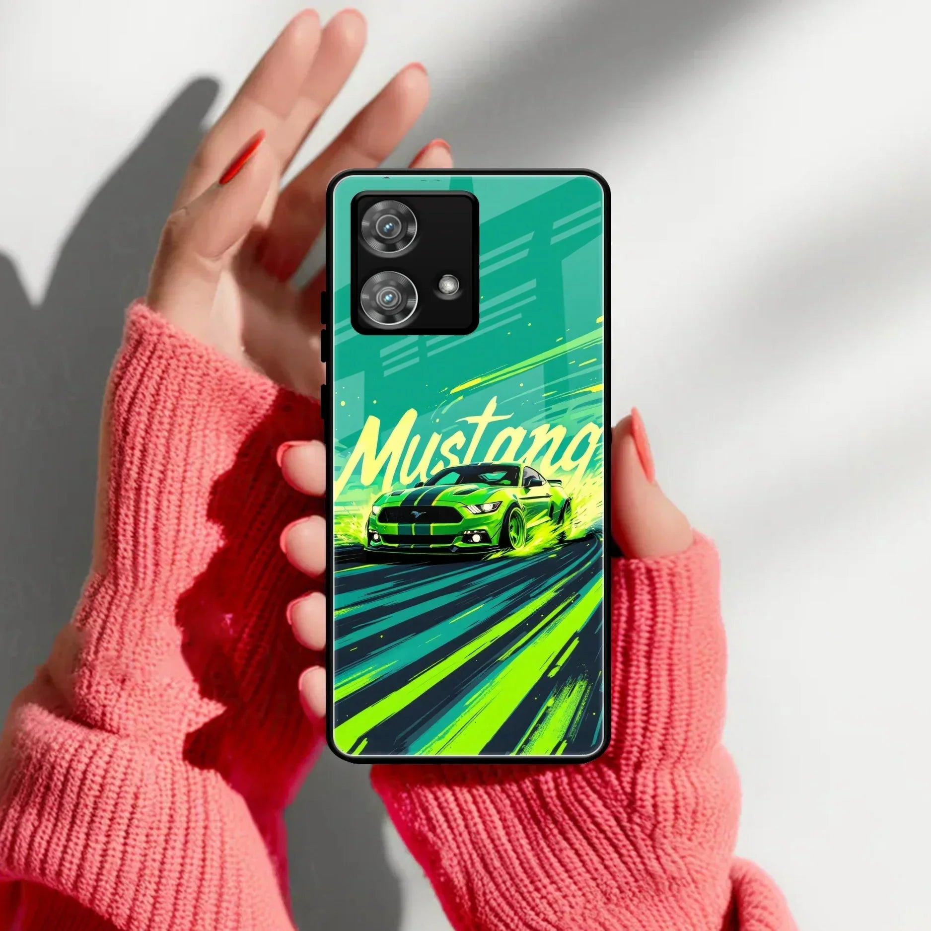 Mustang Super Sports Car Glass Case Cover For Motorola - ShopOnCliQ