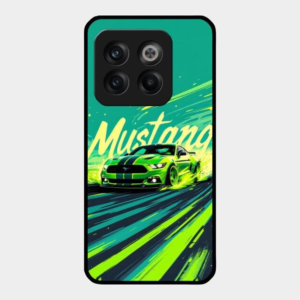 Mustang Super Sports Car Glass Case Cover For Oneplus 10T 5G