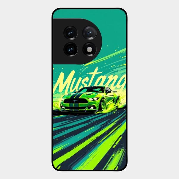 Mustang Super Sports Car Glass Case Cover For Oneplus 11 5G