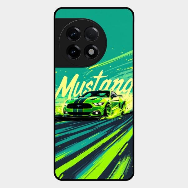Mustang Super Sports Car Glass Case Cover For Oneplus 11R 5G