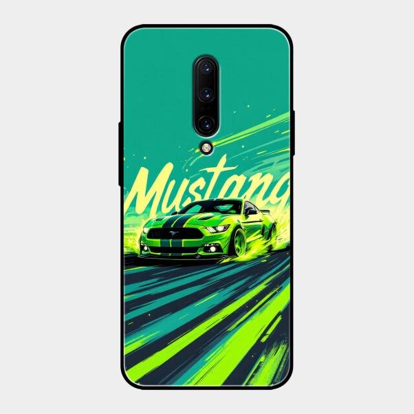 Mustang Super Sports Car Glass Case Cover For Oneplus 7 Pro