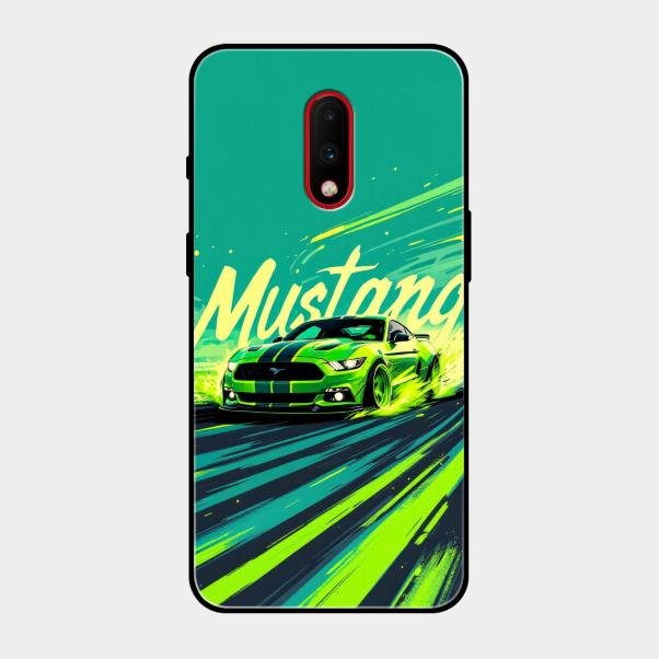 Mustang Super Sports Car Glass Case Cover For Oneplus 7