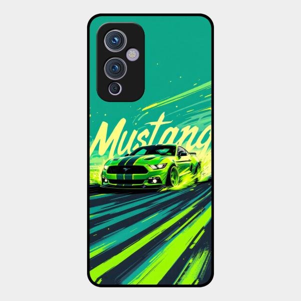 Mustang Super Sports Car Glass Case Cover For Oneplus 9 5G