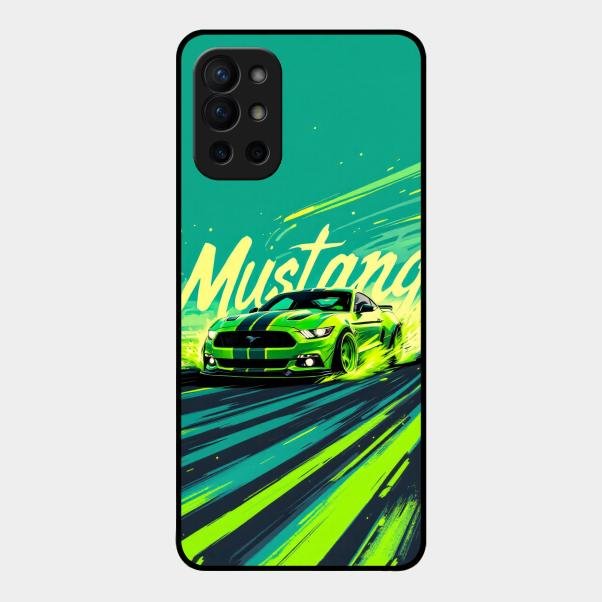 Mustang Super Sports Car Glass Case Cover For Oneplus 9R 5G