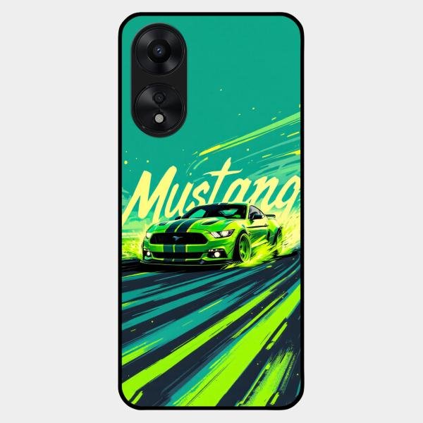 Mustang Super Sports Car Glass Case Cover For Oppo A78 5G