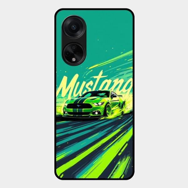 Mustang Super Sports Car Glass Case Cover For Oppo F23 5G