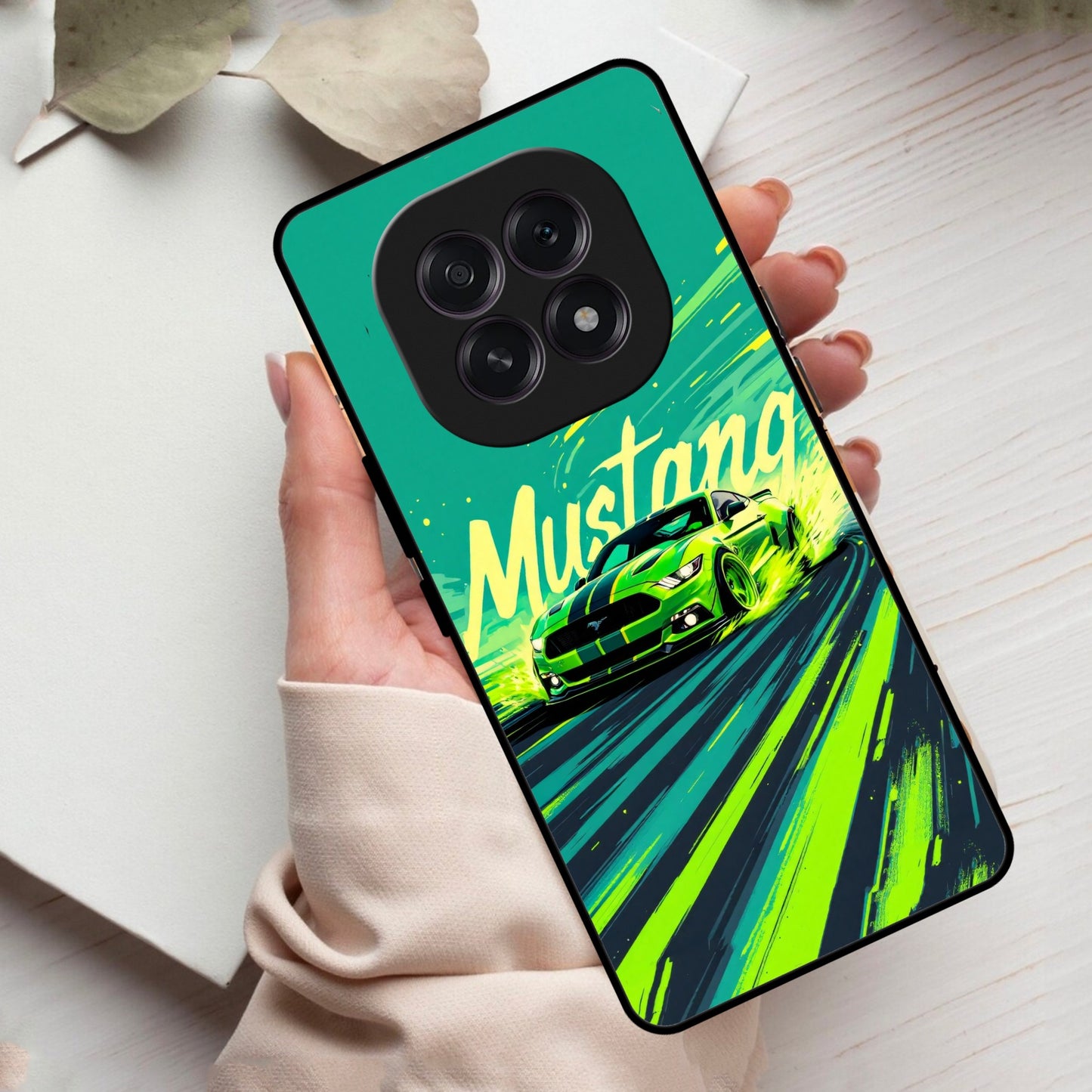 Mustang Super Sports Car Glass Case Cover For Oppo