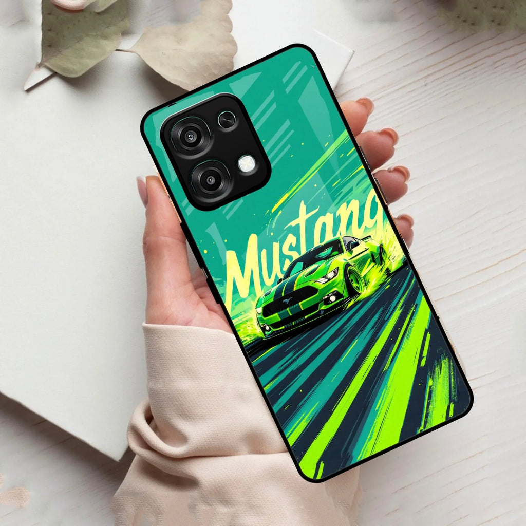 Mustang Super Sports Car Glass Case Cover For Oppo