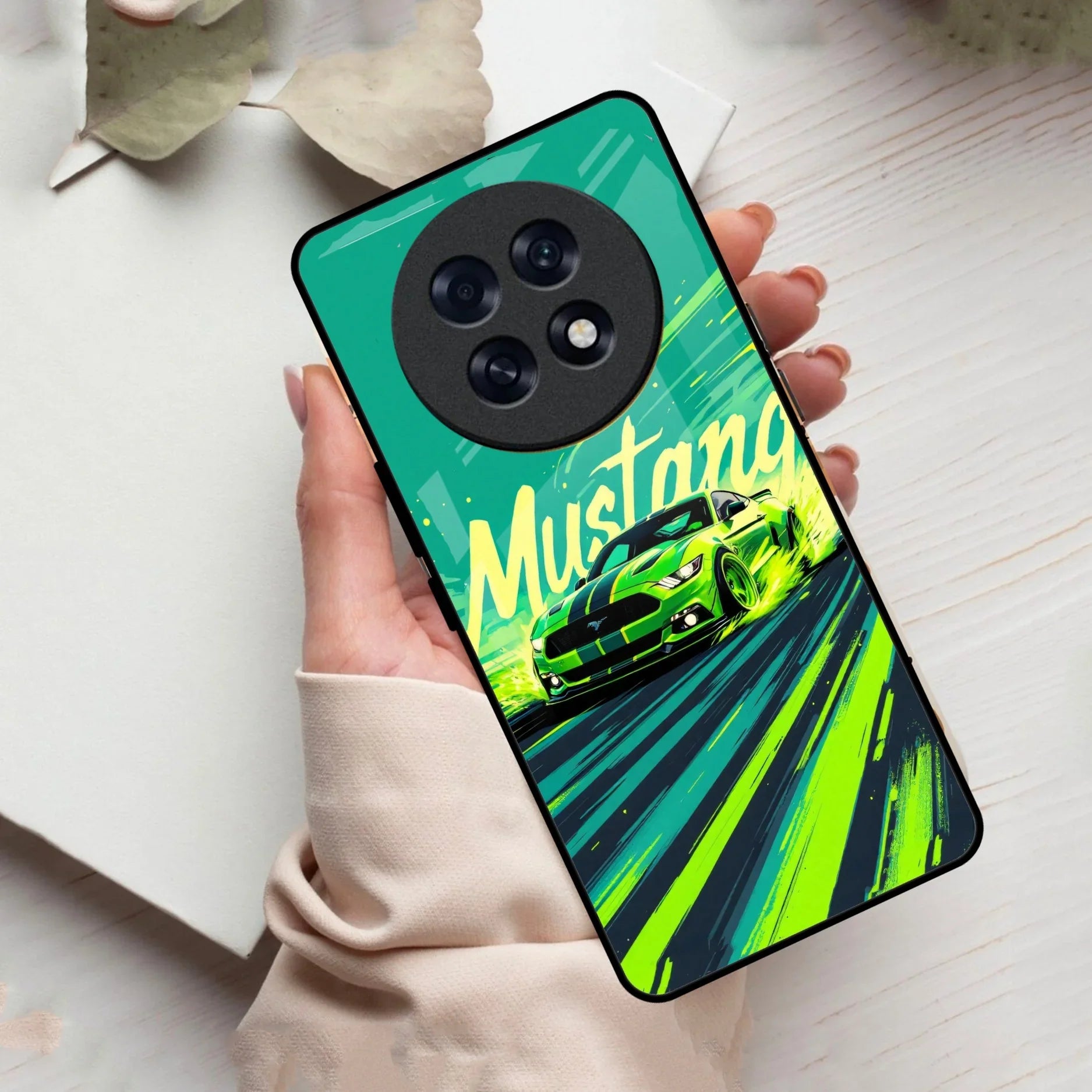 Mustang Super Sports Car Glass Case Cover For Oppo