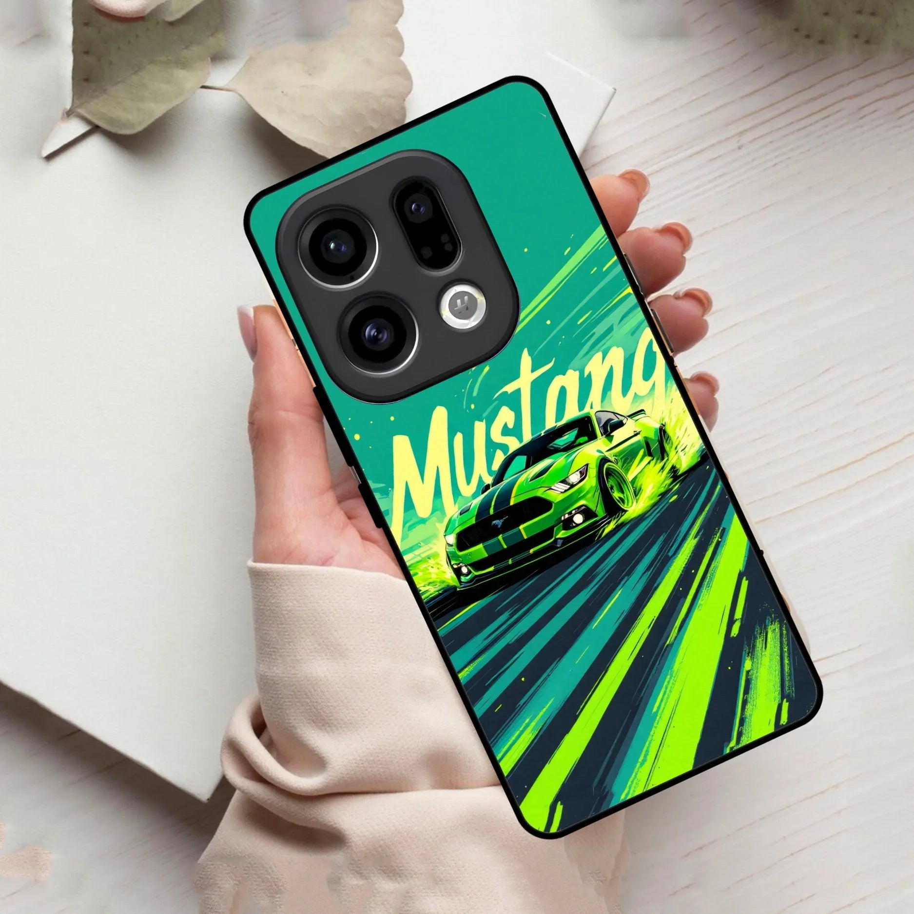 Mustang Super Sports Car Glass Case Cover For Oppo