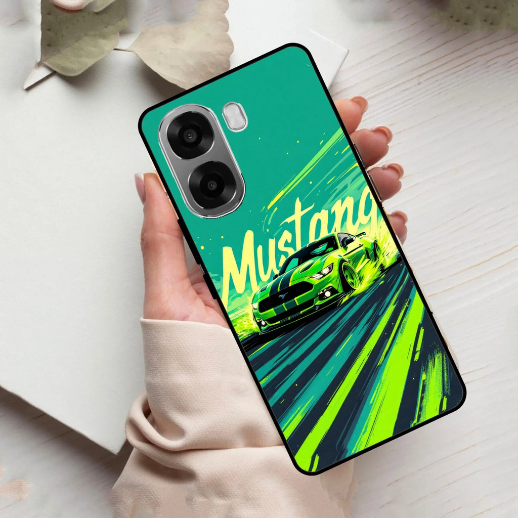 Mustang Super Sports Car Glass Case Cover For Oppo