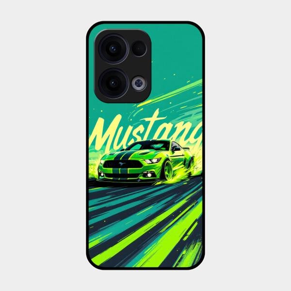 Mustang Super Sports Car Glass Case Cover For Oppo Reno 13 5G