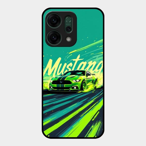 Mustang Super Sports Car Glass Case Cover For Oppo Reno 14 5G