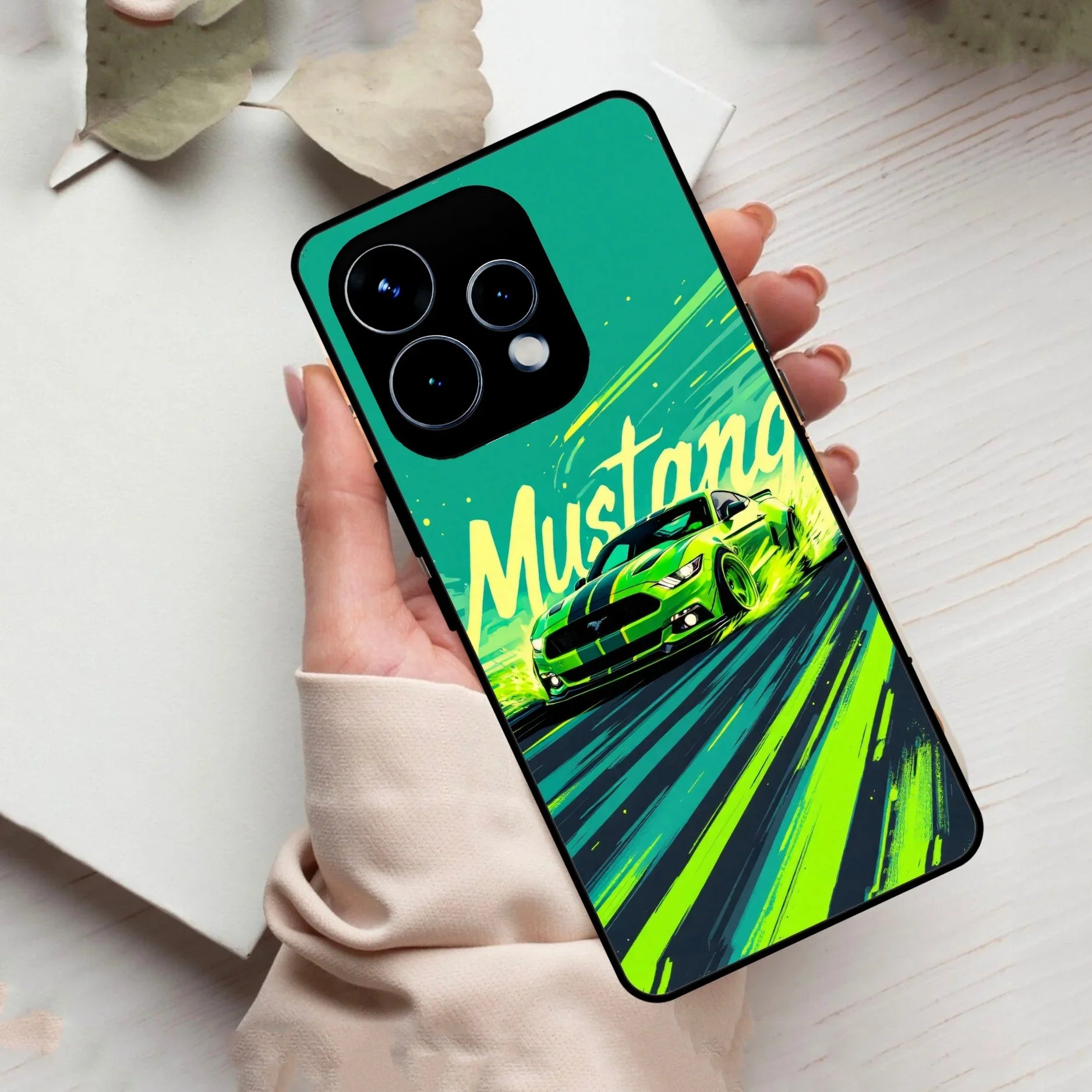 Mustang Super Sports Car Glass Case Cover For Oppo