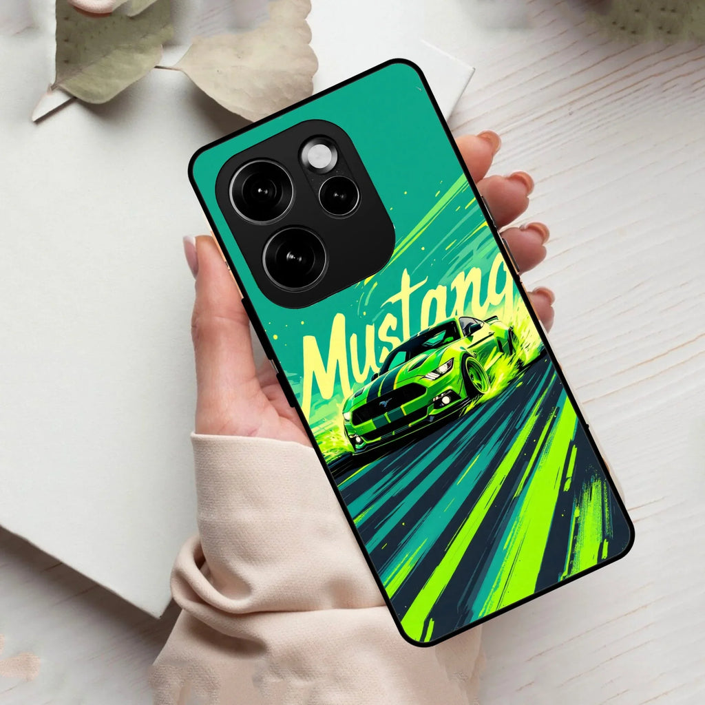 Mustang Super Sports Car Glass Case Cover For Oppo