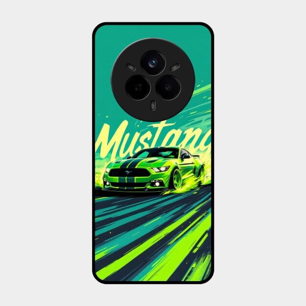 Mustang Super Sports Car Glass Case Cover For Realme 14 Pro Plus 5G