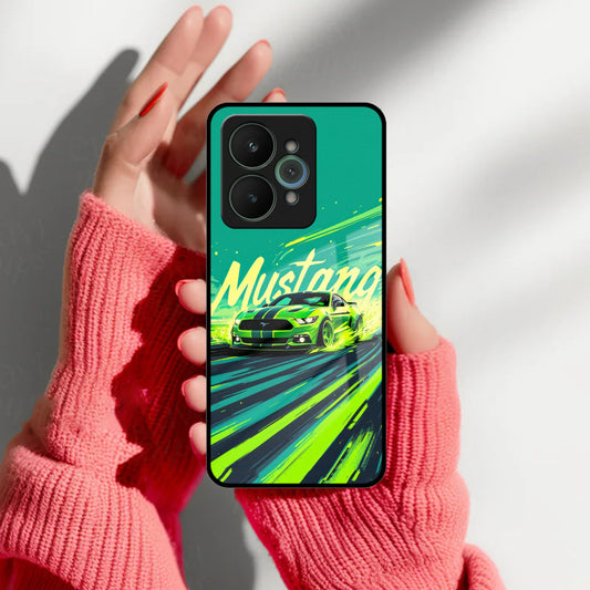 Mustang Super Sports Car Glass Case Cover For Realme