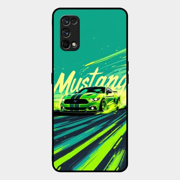 Mustang Super Sports Car Glass Case Cover For Realme 7 Pro