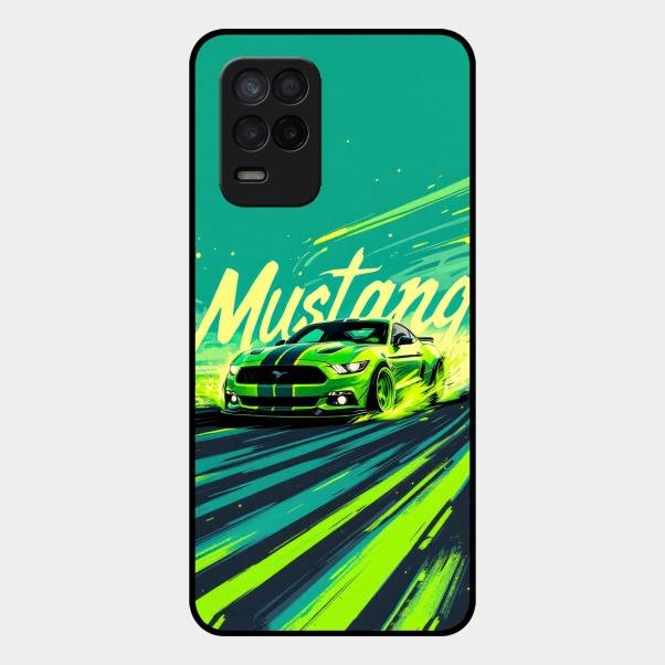 Mustang Super Sports Car Glass Case Cover For Realme 9 5G