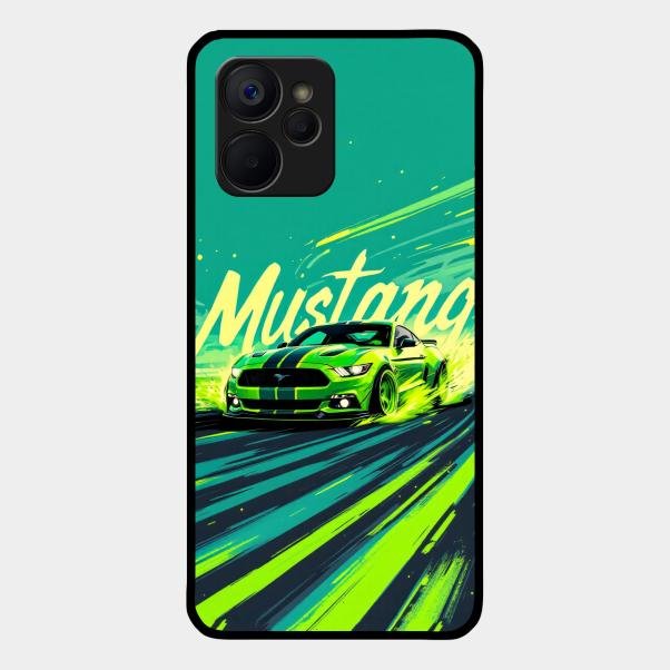 Mustang Super Sports Car Glass Case Cover For Realme 9I 5G