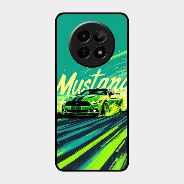 Mustang Super Sports Car Glass Case Cover For Realme C65 5G