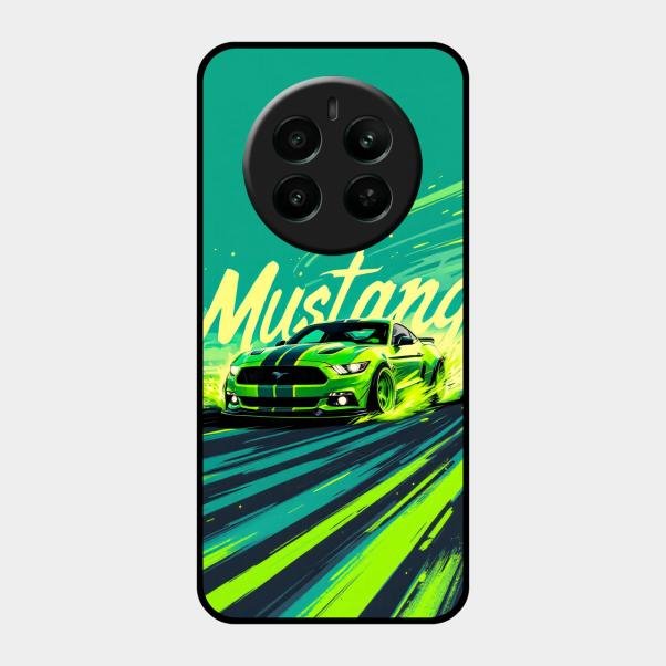 Mustang Super Sports Car Glass Case Cover For Realme Narzo 70 5G