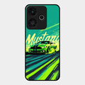 Mustang Super Sports Car Glass Case Cover For Redmi 13 5G