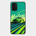 Mustang Super Sports Car Glass Case Cover For Redmi Note 10