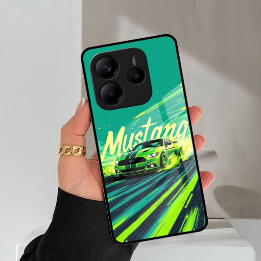 Mustang Super Sports Car Glass Case Cover For Redmi