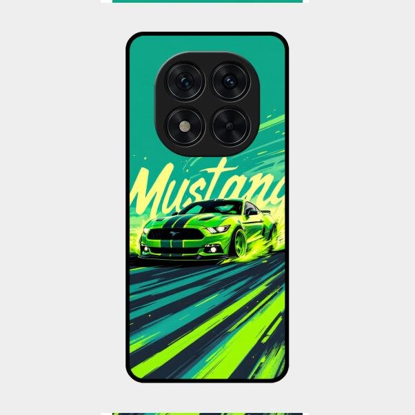 Mustang Super Sports Car Glass Case Cover For Redmi Note 14 Pro 5G