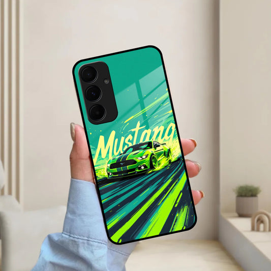 Mustang Super Sports Car Glass Case Cover For Samsung