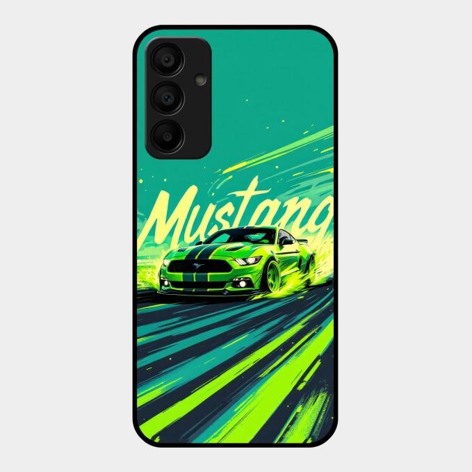 Mustang Super Sports Car Glass Case Cover For Samsung Galaxy M15 5G