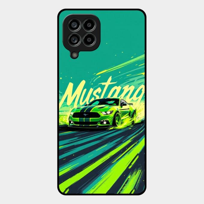 Mustang Super Sports Car Glass Case Cover For Samsung Galaxy M53 5G