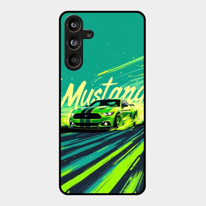 Mustang Super Sports Car Glass Case Cover For Samsung Galaxy M55 5G
