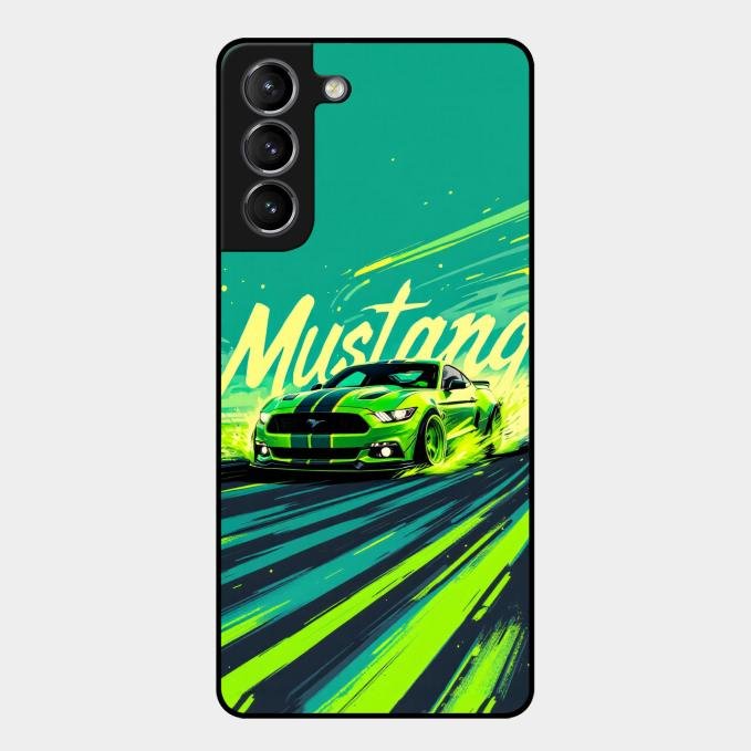 Mustang Super Sports Car Glass Case Cover For Samsung Galaxy S21