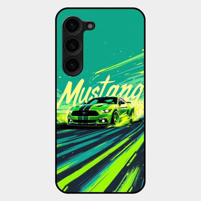 Mustang Super Sports Car Glass Case Cover For Samsung Galaxy S23 Plus 5G
