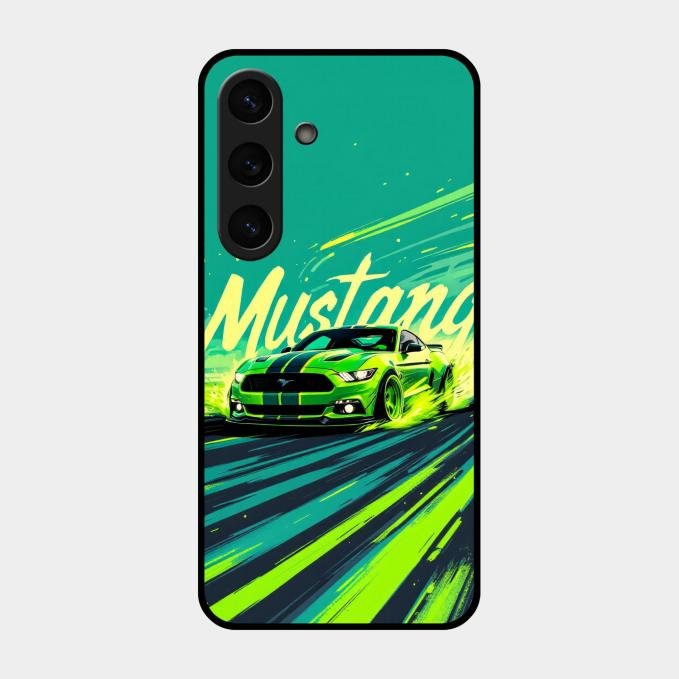 Mustang Super Sports Car Glass Case Cover For Samsung Galaxy S25 Plus 5G