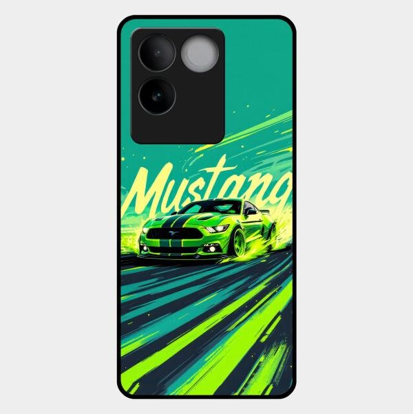 Mustang Super Sports Car Glass Case Cover For Vivo T2 Pro 5G