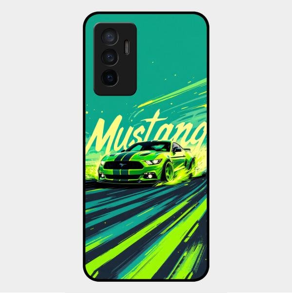 Mustang Super Sports Car Glass Case Cover For Vivo V23E 5G