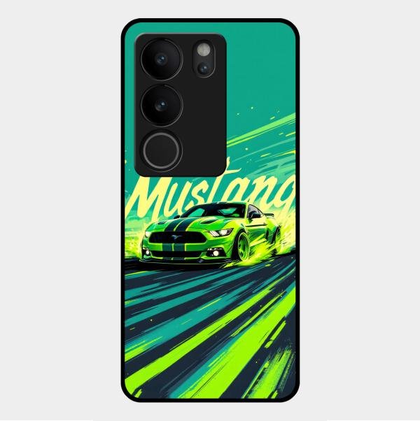 Mustang Super Sports Car Glass Case Cover For Vivo V29 Pro 5G