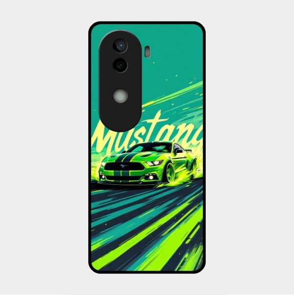 Mustang Super Sports Car Glass Case Cover For Vivo V40E 5G