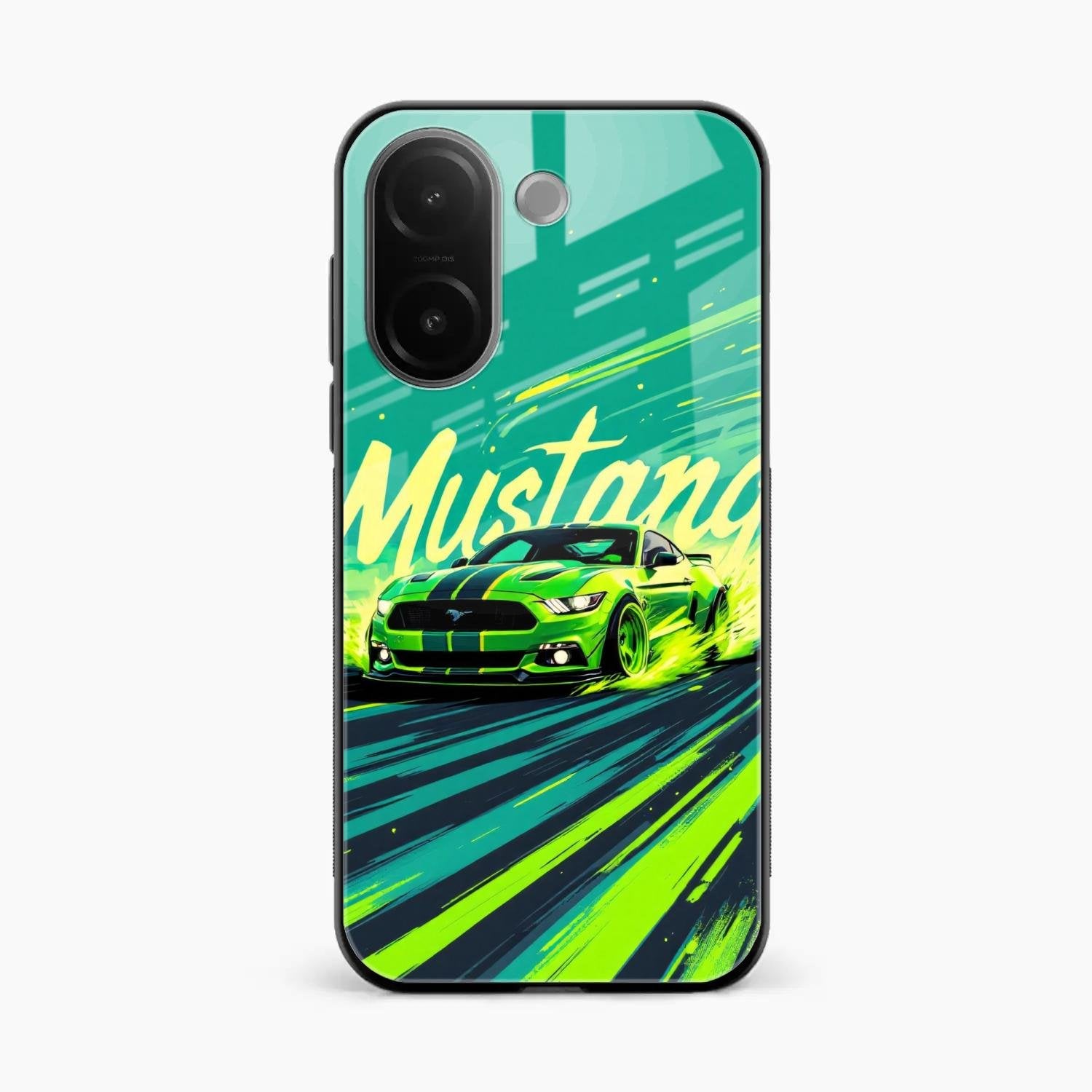 Mustang Super Sports Car Glass Case Cover For Vivo V60e 5G