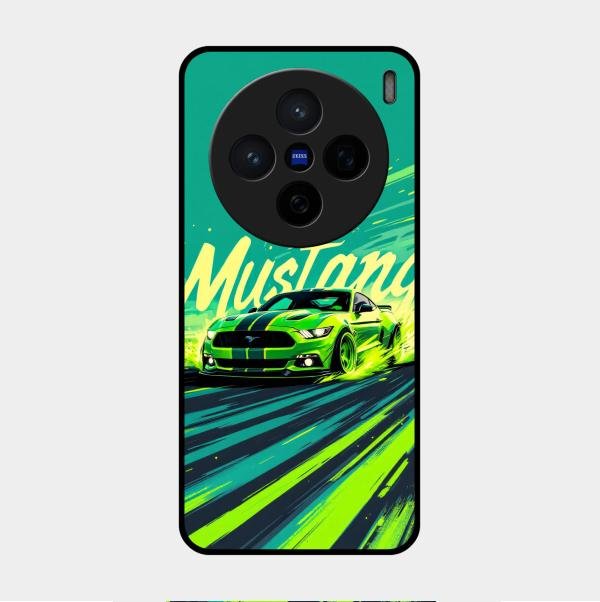 Mustang Super Sports Car Glass Case Cover For Vivo X200 5G