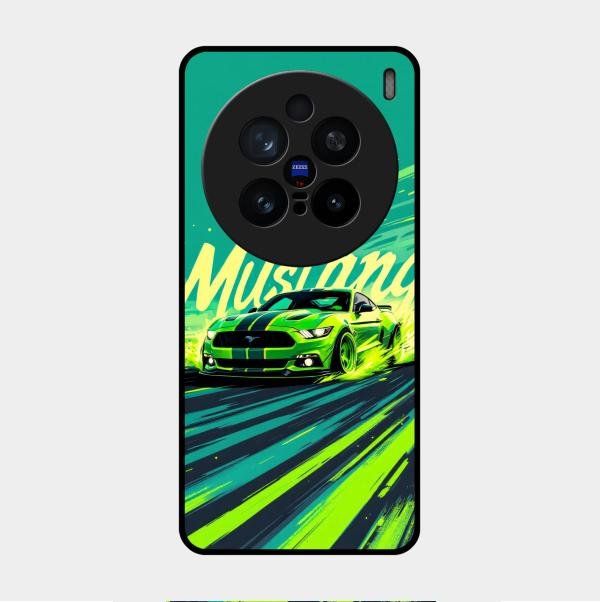 Mustang Super Sports Car Glass Case Cover For Vivo X200 Pro 5G